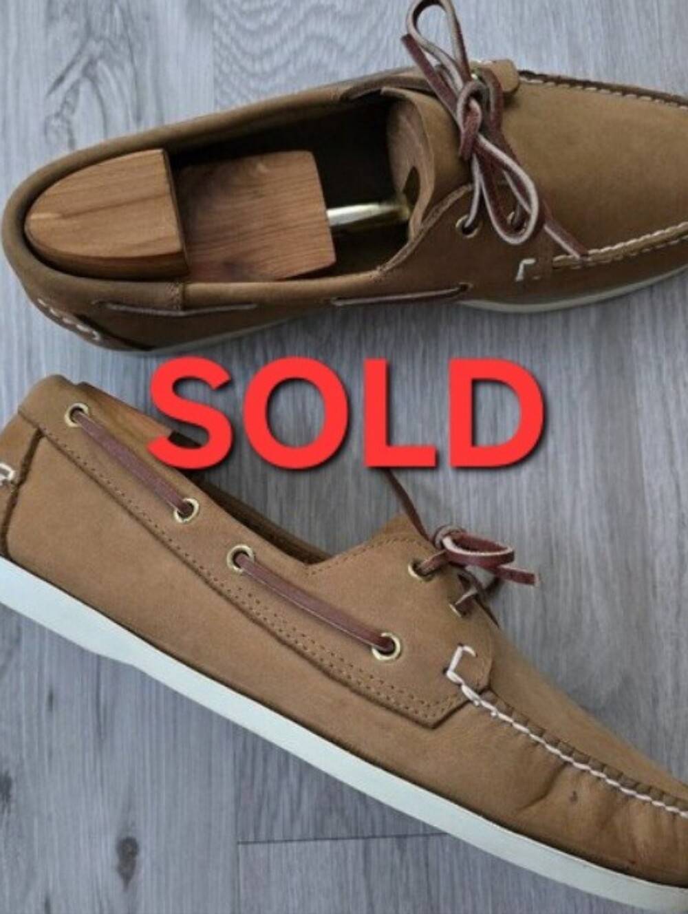 Island Surf | preppy tan brown leather loafer boat shoes | MENS 12